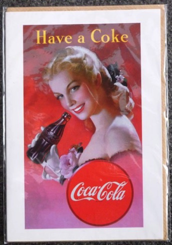 2388-1 € 1,00 coca cola kaart met enveloppe 12x18cm